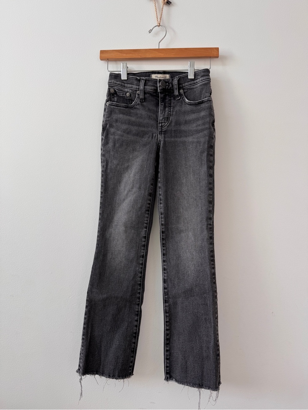 Women’s Madewell Black Gray Mid-Rise Kick Out Jeans